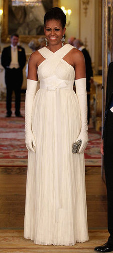 Michelle Obama Wears Tom Ford Cream Gown to UK State Dinner