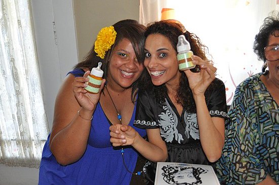 The winner of the baby bottle game!