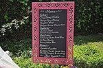 The menu (we made the board out of foam board and chalkboard paint)