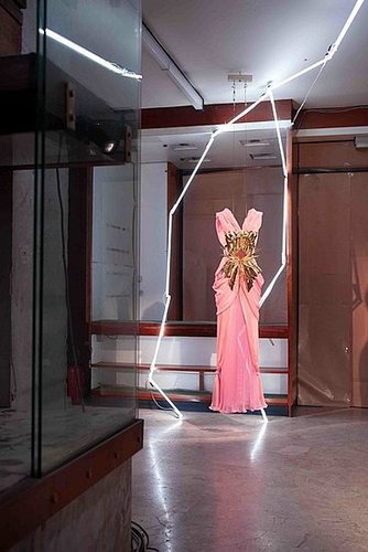 Pale Pink and Bright Pink Silk Georgette and Silk Chiffon Pleated and Draped Gown with hand beaded Swarovski Crystal Elements Tassels with Gold Pleated Metal and Ray Breast Plate
Pale Pink and Bright Pink Silk Georgette and Silk Chiffon Pleated and Draped Gown with hand beaded Swarovski Crystal Elements Tassels with Gold Pleated Metal and Ray Breast Plate