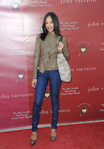 Zoe went jeans-and-heels casual for a daytime event in March 2011.
Zoe went jeans-and-heels casual for a daytime event in March 2011.