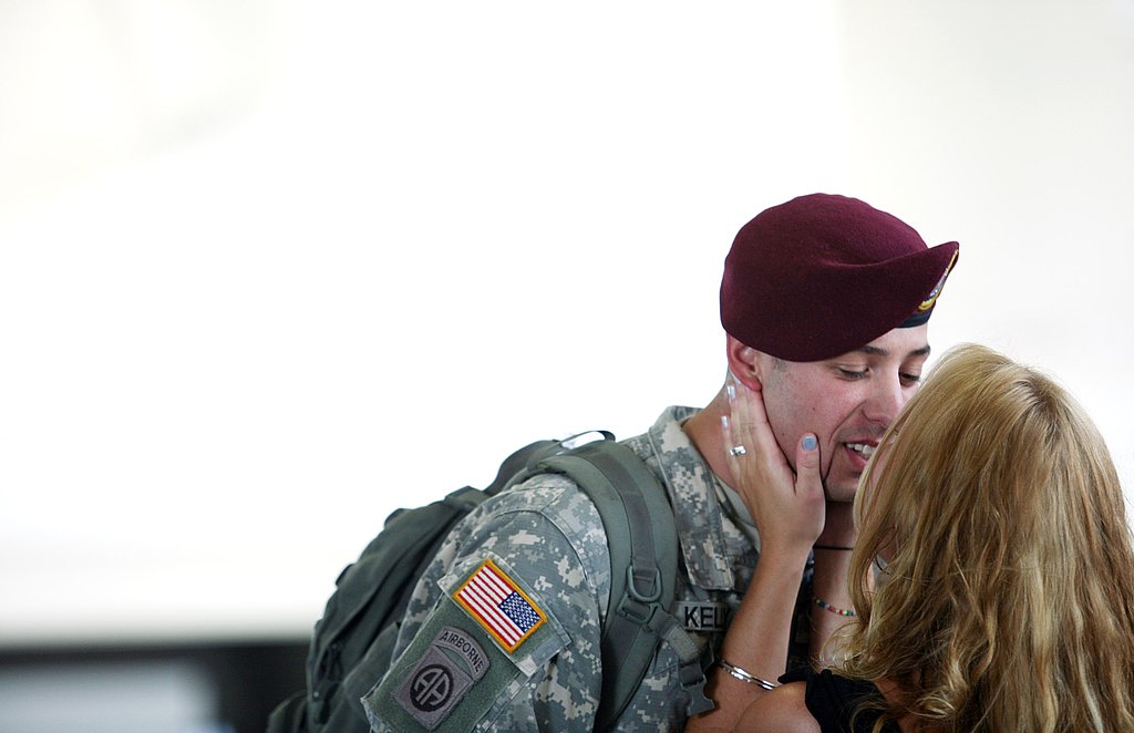 A paratrooper is welcomed home to Fort Bragg July 13, 2008.
A paratrooper is welcomed home to Fort Bragg July 13, 2008.