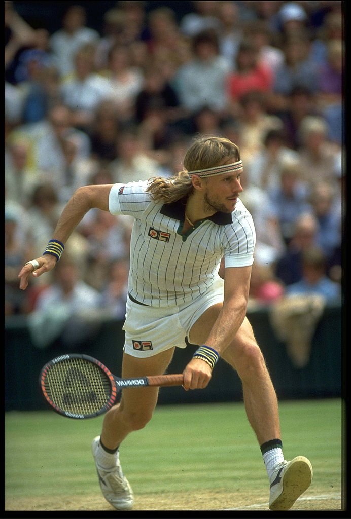 Who could ever forget the iconic tennis player Bjorn Borg in his short shorts and striped collared tee by Fila.
Who could ever forget the iconic tennis player Bjorn Borg in his short shorts and striped collared tee by Fila.