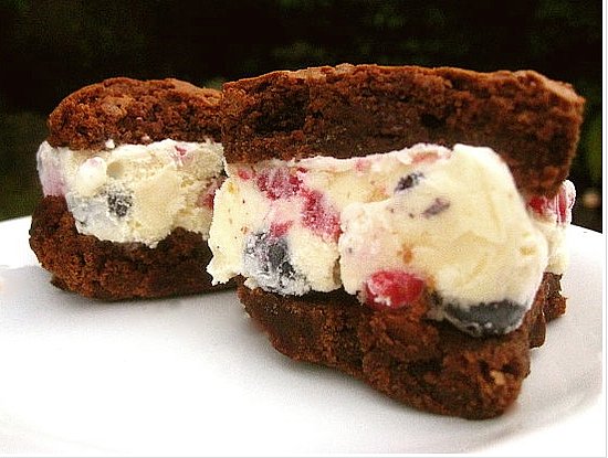 Vanilla Berry Brownie Ice Cream Sandwiches Vanilla Berry Brownie Ice Cream Sandwiches