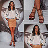Miranda Kerr Wearing a Leather Miniskirt