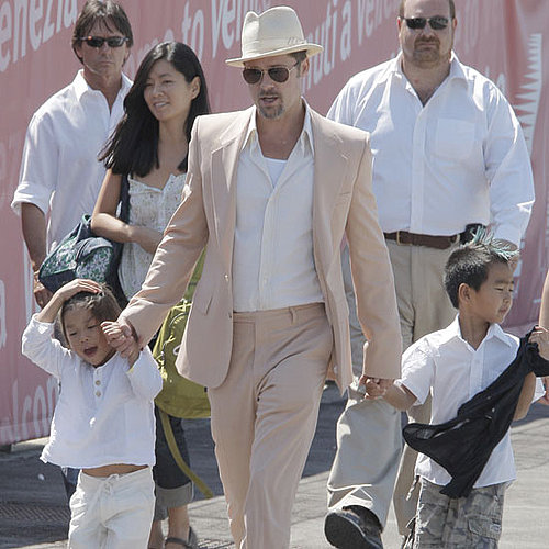 Brad Pitt held onto Pax and Maddox's hands as they left Venice after the 2008 festivities.
Brad Pitt held onto Pax and Maddox's hands as they left Venice after the 2008 festivities.