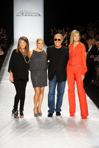 Nina Garcia, Jessica Simpson, Michael Kors, and Heidi Klum took the runway at the Project Runway fashion show in September 2010.
Nina Garcia, Jessica Simpson, Michael Kors, and Heidi Klum took the runway at the Project Runway fashion show in September 2010.