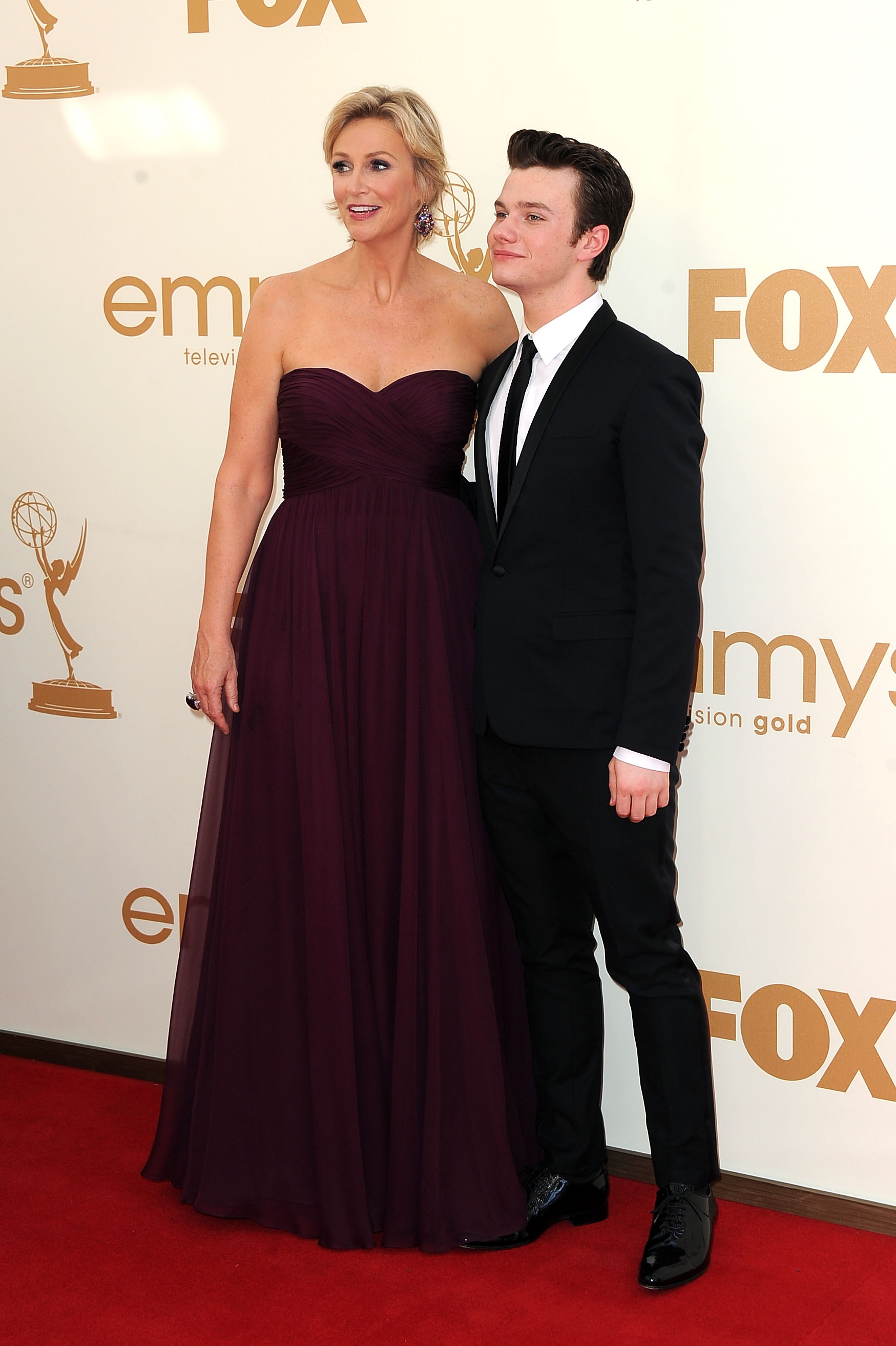 Jane Lynch and Chris Colfer at the Emmys. Jane Lynch and Chris Colfer at the Emmys.