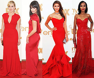 Celebrities in Red Dresses at the Emmys