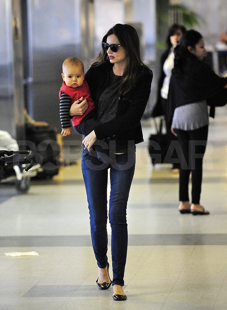 Miranda Kerr and son Flynn Bloom leave LAX. Miranda Kerr and son Flynn Bloom leave LAX.