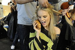 Spring 2012 Backstage Pictures: Giorgio Armani, Roberto Cavalli, DSquared2, Gianfranco Ferre