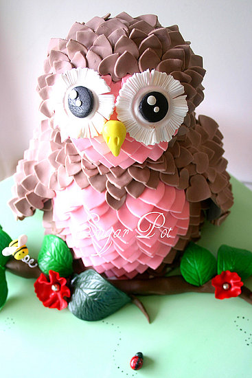 Pink and Brown Owl Cake Pink and Brown Owl Cake