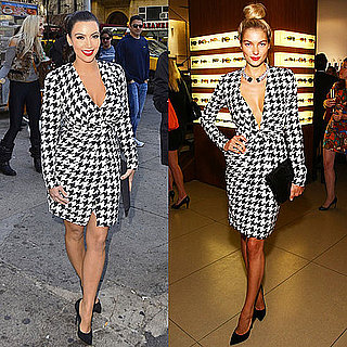 Kim Kardashian in Salvatore Ferragamo Houndstooth Dress
