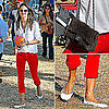 Alessandra Ambrosio Wearing Red Pants October 17, 2011