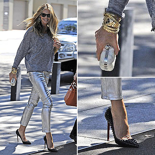 Elle Macpherson Wearing Metallic Pants