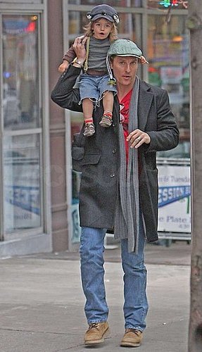 Little Levi got a lift from Matthew McConaughey when they visited NYC's Central Park in March 2010.
Little Levi got a lift from Matthew McConaughey when they visited NYC's Central Park in March 2010.