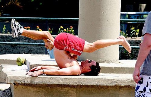 Matthew McConaughey got pretty bendy while practicing his yoga moves at a park in Brazil in February 2009.
Matthew McConaughey got pretty bendy while practicing his yoga moves at a park in Brazil in February 2009.