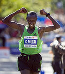 Geoffrey Mutai of Kenya Finishes First in Men's Division