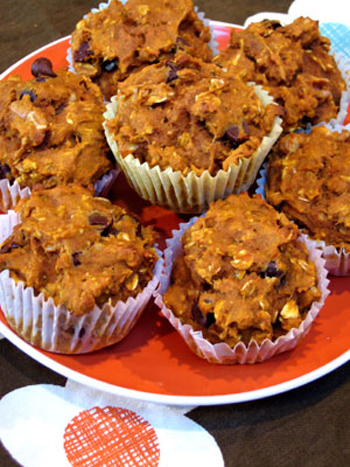 Oatmeal, Dark Chocolate Chip Pumpkin Muffins Oatmeal, Dark Chocolate Chip Pumpkin Muffins
