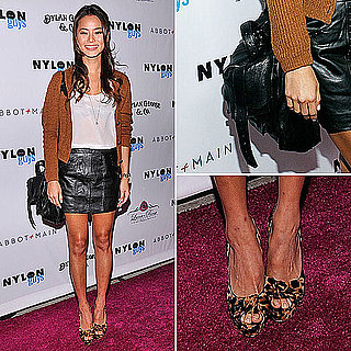 Jamie Chung Wearing Leather Miniskirt November 2011