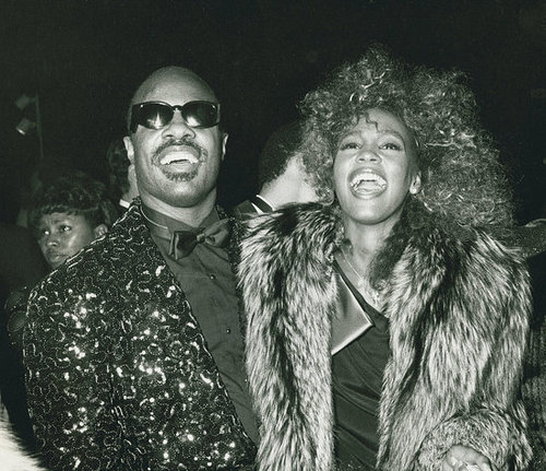 Stevie Wonder and Whitney Houston shared a laugh backstage in 1986.
Stevie Wonder and Whitney Houston shared a laugh backstage in 1986.
