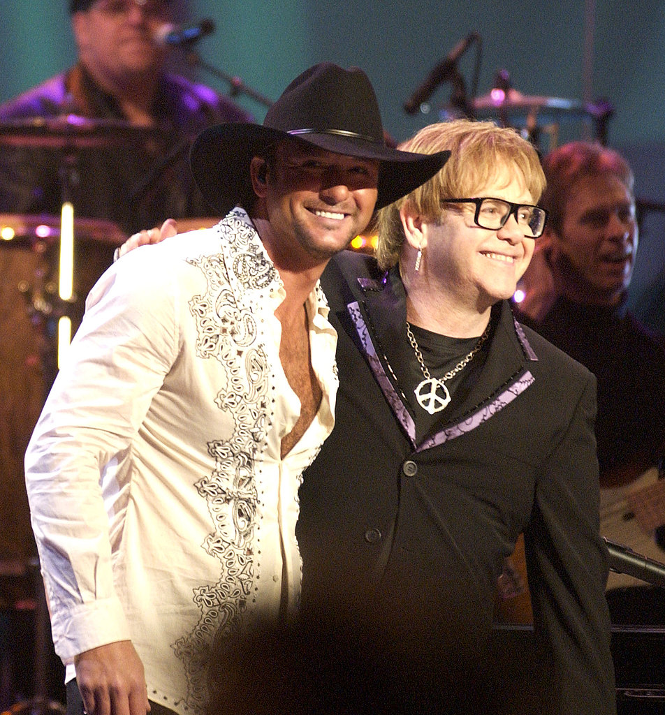 Elton John and Tim McGraw performed at the 2003 show.
Elton John and Tim McGraw performed at the 2003 show.