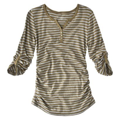 Liz Lange for Target Maternity Long-Sleeve Ruched Henley Tee ($20) Liz Lange for Target Maternity Long-Sleeve Ruched Henley Tee ($20)