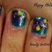 DIY Snowman and holiday light nail art