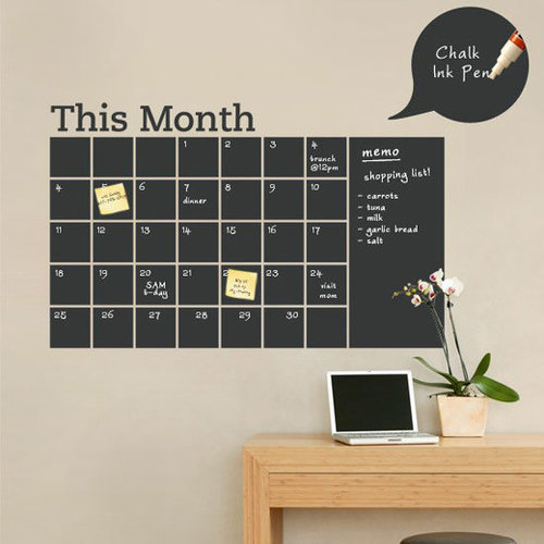 Vinyl Chalkboard Calendar Decal Vinyl Chalkboard Calendar Decal