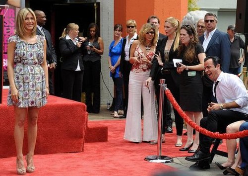 Justin Theroux was full of laughs during Jennifer Aniston's February Hollywood Walk of Fame celebration.
Justin Theroux was full of laughs during Jennifer Aniston's February Hollywood Walk of Fame celebration.