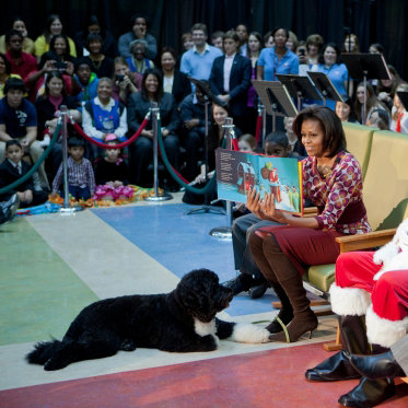 Bo Obama Visiting Children's National Medical Center 2011