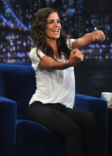 Katie Holmes told a funny story on Late Night With Jimmy Fallon in August 2011.
Katie Holmes told a funny story on Late Night With Jimmy Fallon in August 2011.