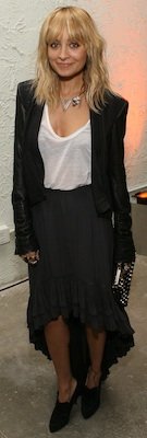 Nicole Richie in Helmut Lang Jacket, Louboutin Booties