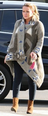 Hilary Duff in LINE Sweater With Alexander McQueen Keyfob