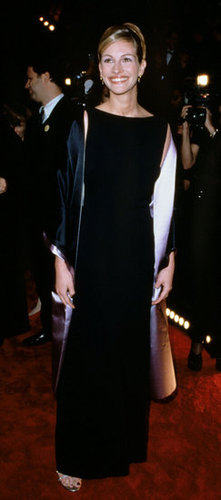 Julia Roberts walked the red carpet wearing a black sheath dress in 1998.
Julia Roberts walked the red carpet wearing a black sheath dress in 1998.