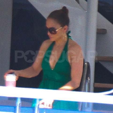 Jennifer Lopez on a yacht.
Jennifer Lopez on a yacht.