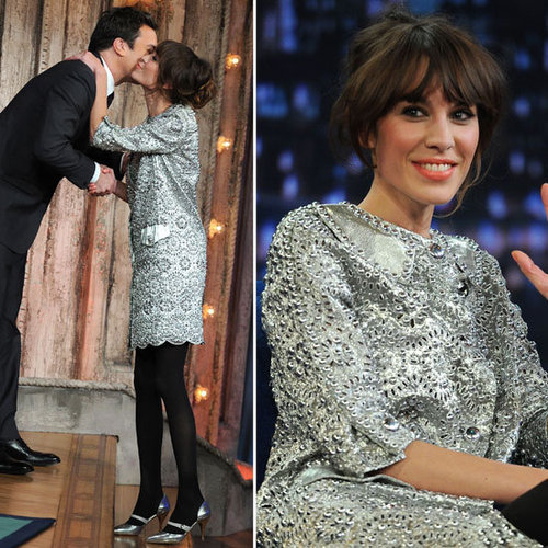 Pictures of Alexa Chung in Silver Dress and Shoes on Jimmy Fallon: Steal Her Head to Toe Metallic Look with Shopstyle Australia