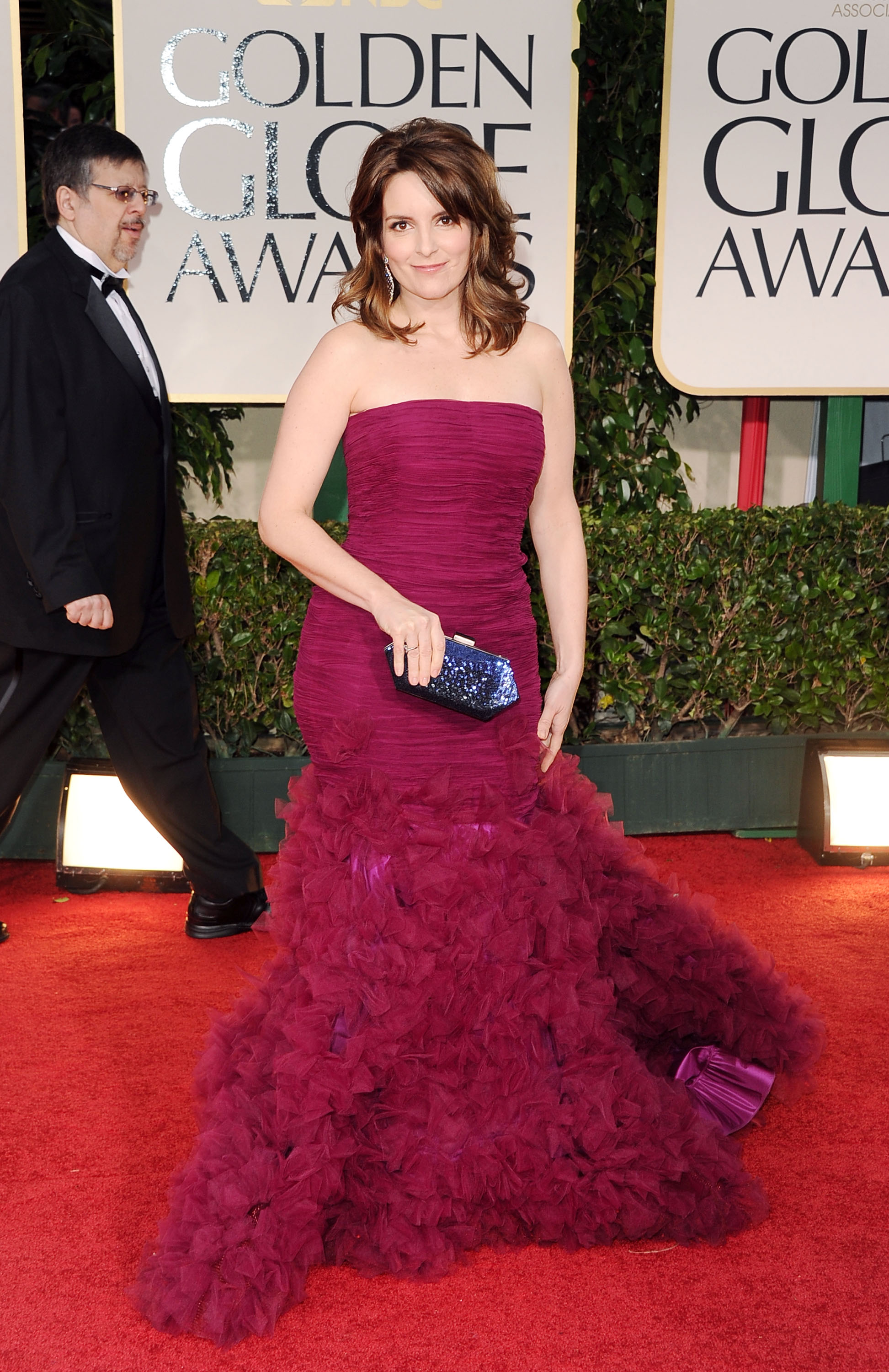 Tina Fey on the Golden Globes red carpet. Tina Fey on the Golden Globes red carpet.