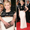 Kate Winslet Wears Black and White Jenny Packham Gown at the 2012 Golden Globe Awards