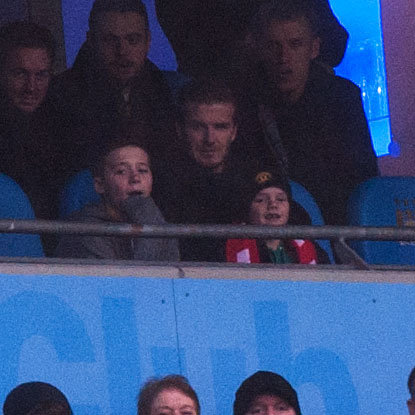Brooklyn and Cruz sat with David in the box.
Brooklyn and Cruz sat with David in the box.