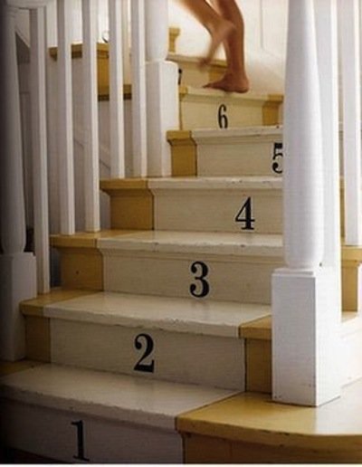 Painted stair runner with numbered steps.
Source
Painted stair runner with numbered steps.
Source