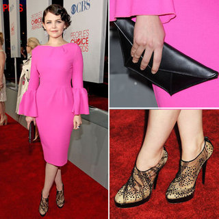 Ginnifer Goodwin Stands Out in Hot Pink Roksanda Ilincic dress on the 2012 People's Choice Awards Red Carpet