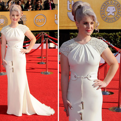 Pictures of Kelly Osbourne in White Badgley Mischka Dress at the 2012 SAG Awards Red Carpet: Rate it or hate it!
