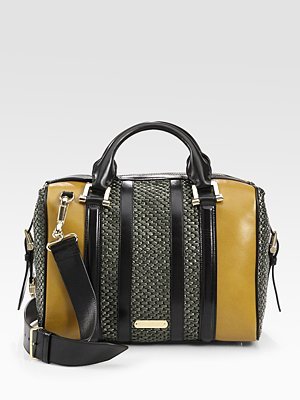 Burberry - Raffia & Leather Satchel - Saks.com