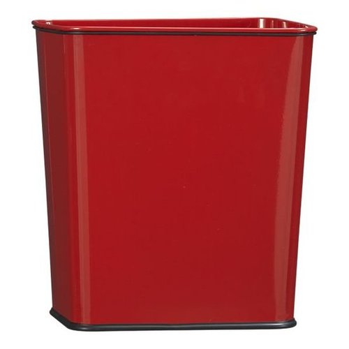 Trash Can 7-Gallon Red with Bag Band in Office Accessories 