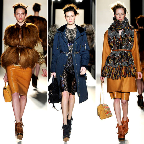 Texture, yeti fur and chunky knits = cosiness Mulberry style