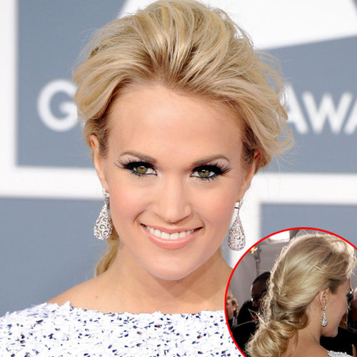 Carrie Underwood's Hair and Makeup Look at the 2012 Grammy Awards