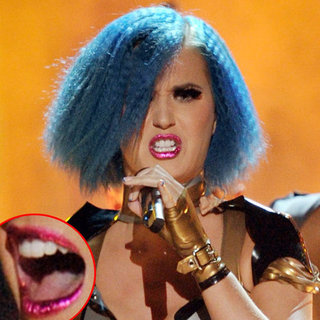 Katy Perry Wears Glitzy Lips Lip Foils at the Grammys