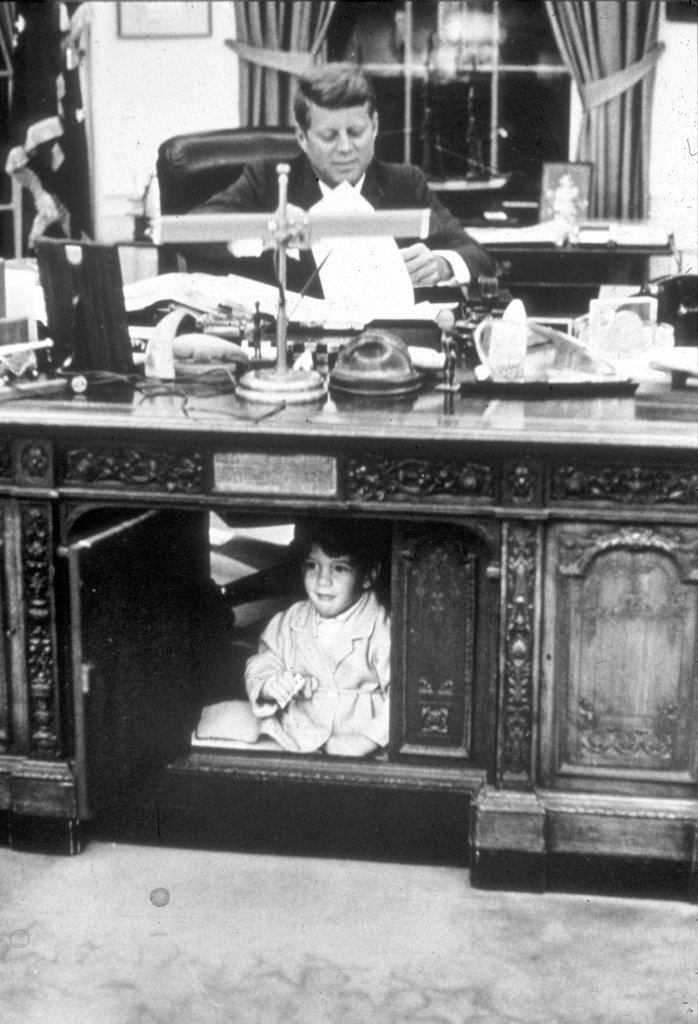 President John F. Kennedy and John John in the Oval Office, 1963 President John F. Kennedy and John John in the Oval Office, 1963