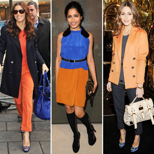 Celebs Work the Orange and Blue Combo Celebs Work the Orange and Blue Combo